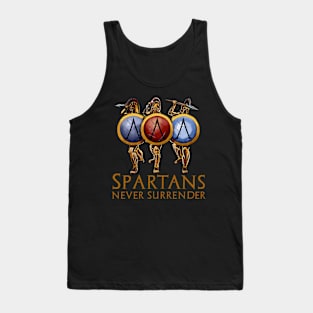 Spartans Never Surrender - Motivational Ancient Greek History Tank Top